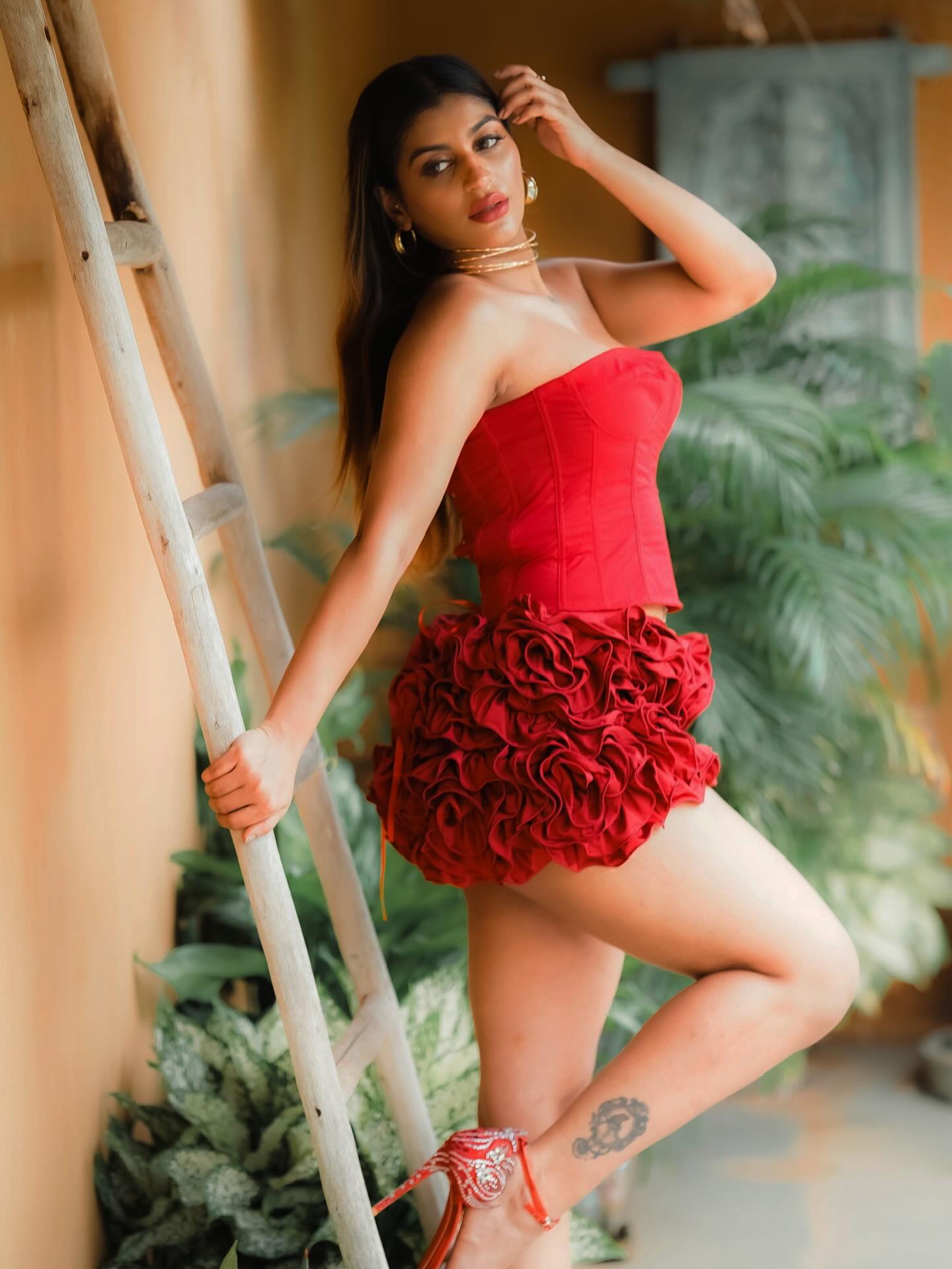 Bold Red Outfit Magic Of Yashika Aannand In Hot Vogue