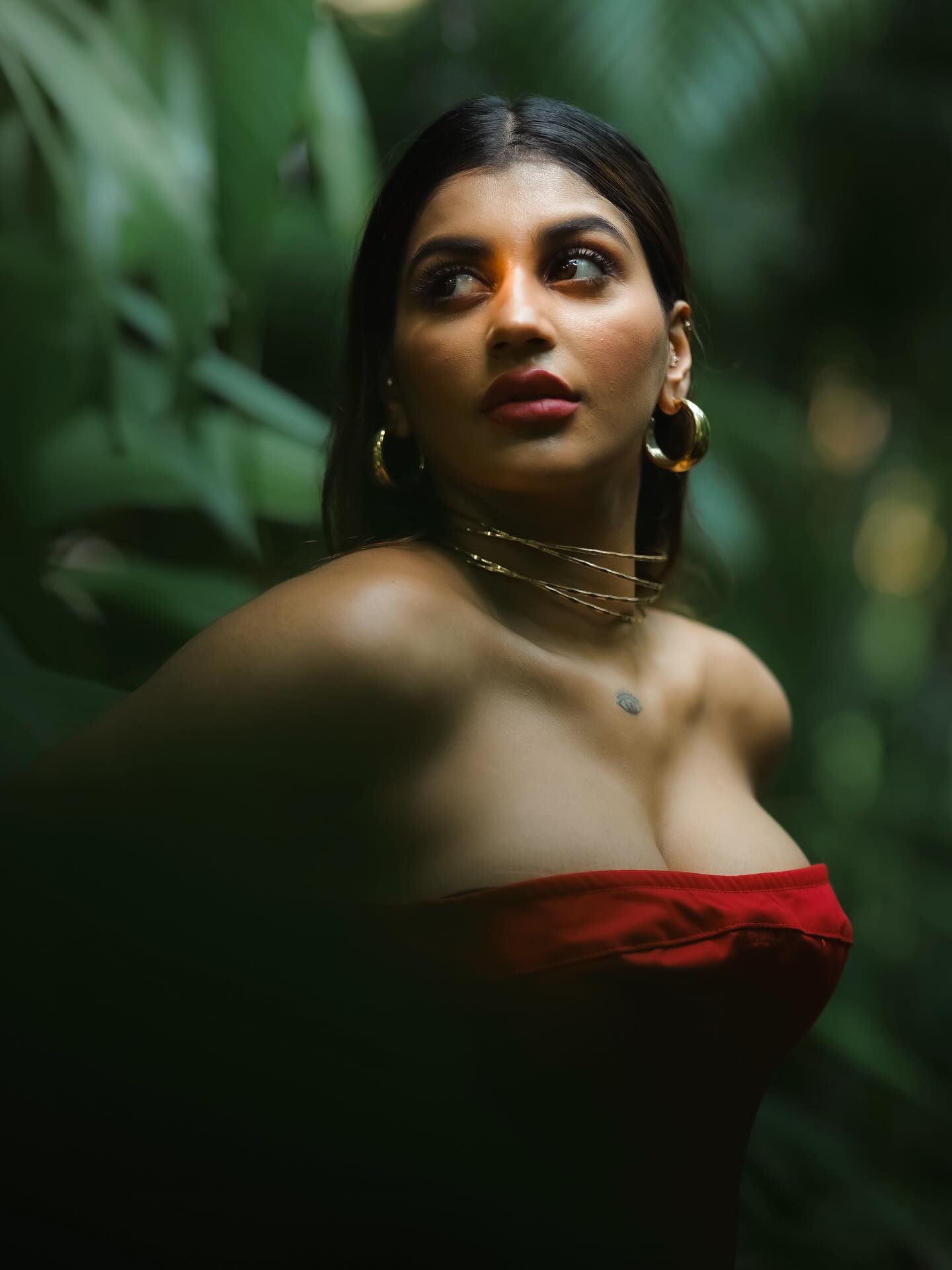 Yashika Aannand Stuns In Ravishing Red Ruffle Dress Look