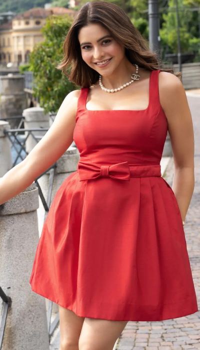 Aamna Sharif Red Dress Photos Look Stunning