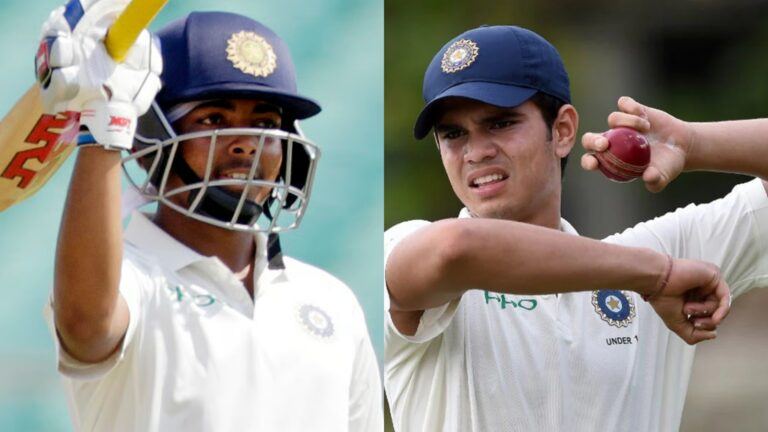 Arjun Tendulkar dismisses Prithvi Shaw