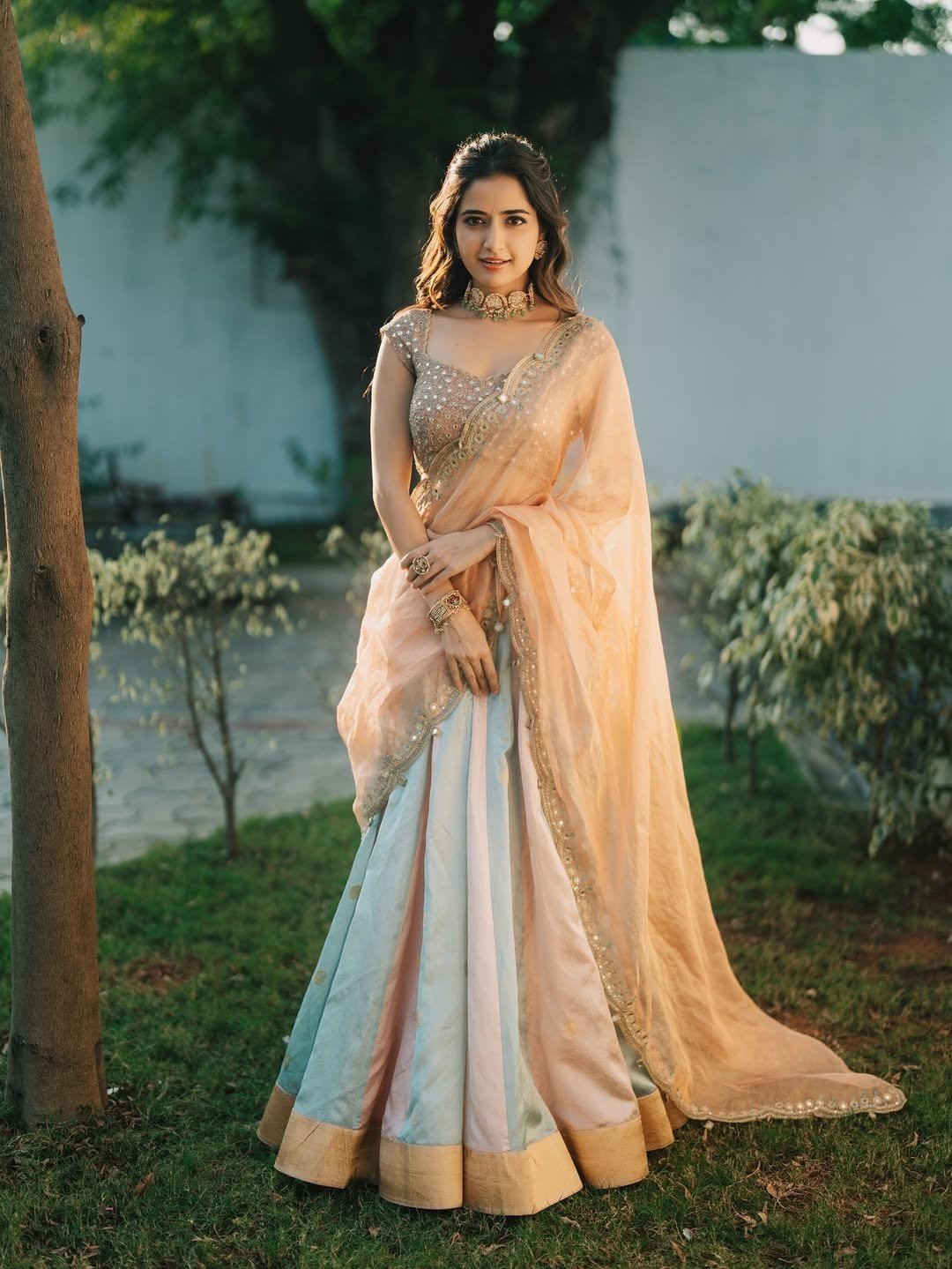 Full Length View Of Ashika Ranganath Desi Outfit