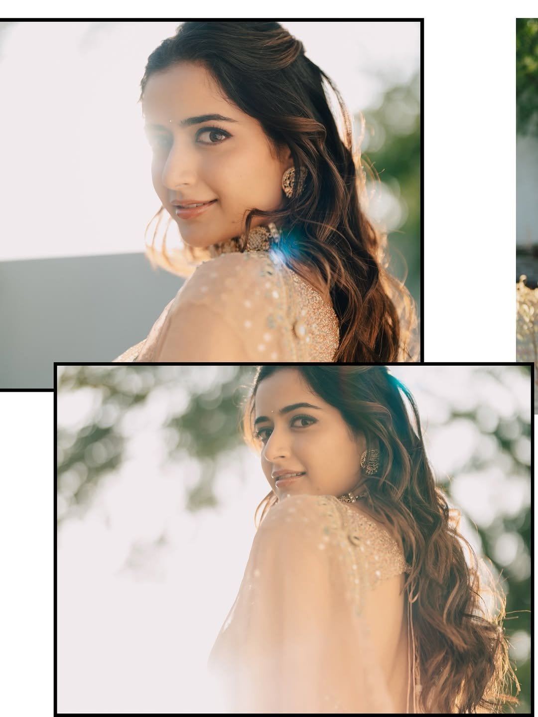 Ashika Ranganath Flaunting Detailed Mirror Blouse