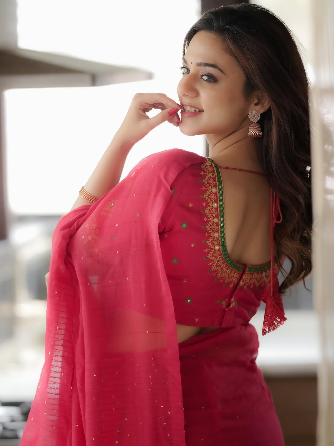 Bhavya Trikha Stylish Backless Blouse Design