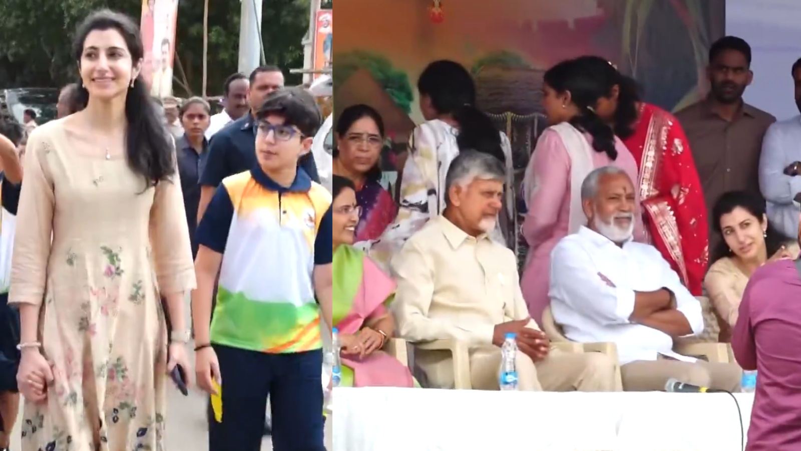 Chandrababu Naidu family celebrating Sankranti with villagers in Nara Vari Palle
