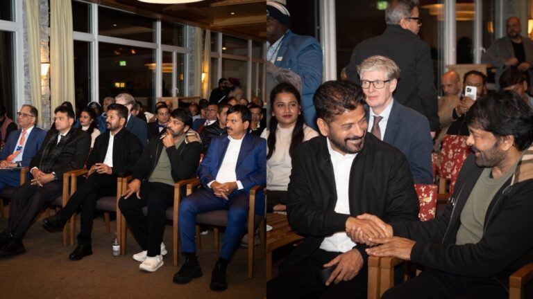 Chiranjeevi with Revanth Reddy at Davos