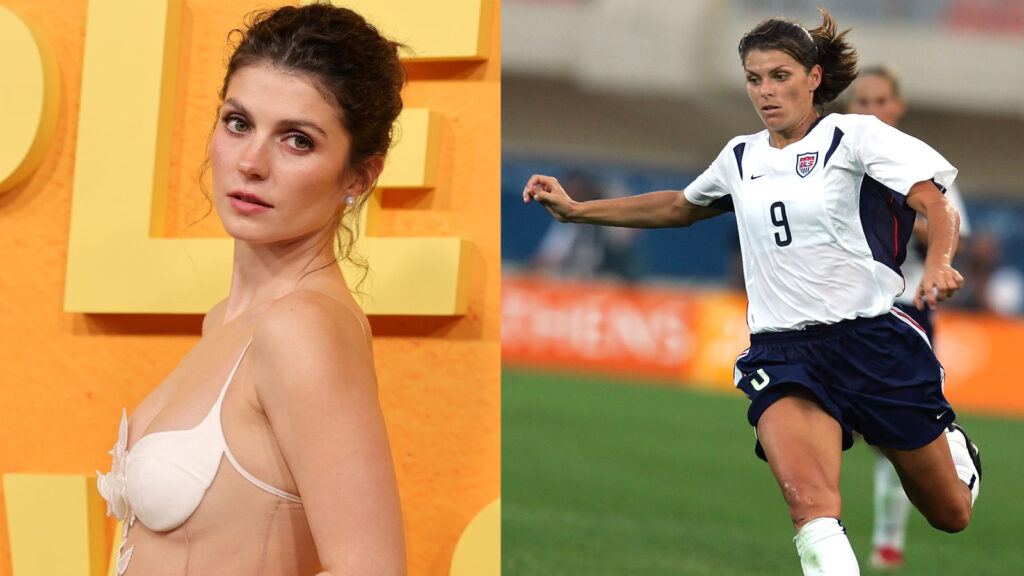 Emily Bader as Mia Hamm in The 99’ers film