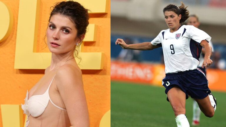 Emily Bader as Mia Hamm in The 99’ers film