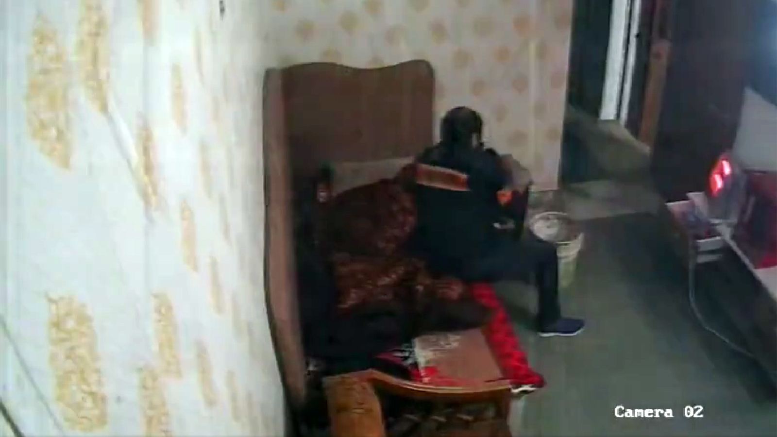 CCTV captures son abusing elderly mother