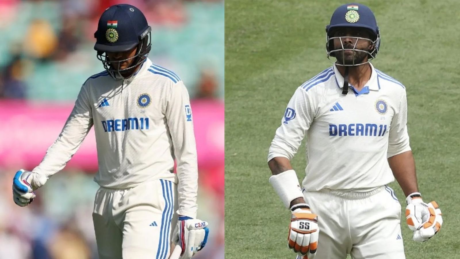 Gill and Jadeja during Ranji Trophy match