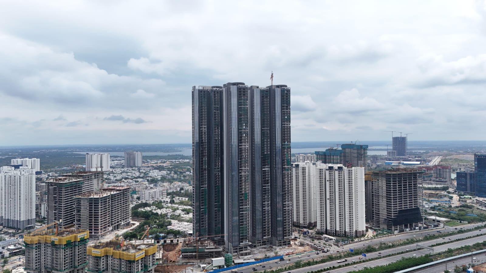 Hyderabad skyline with rising skyscrapers