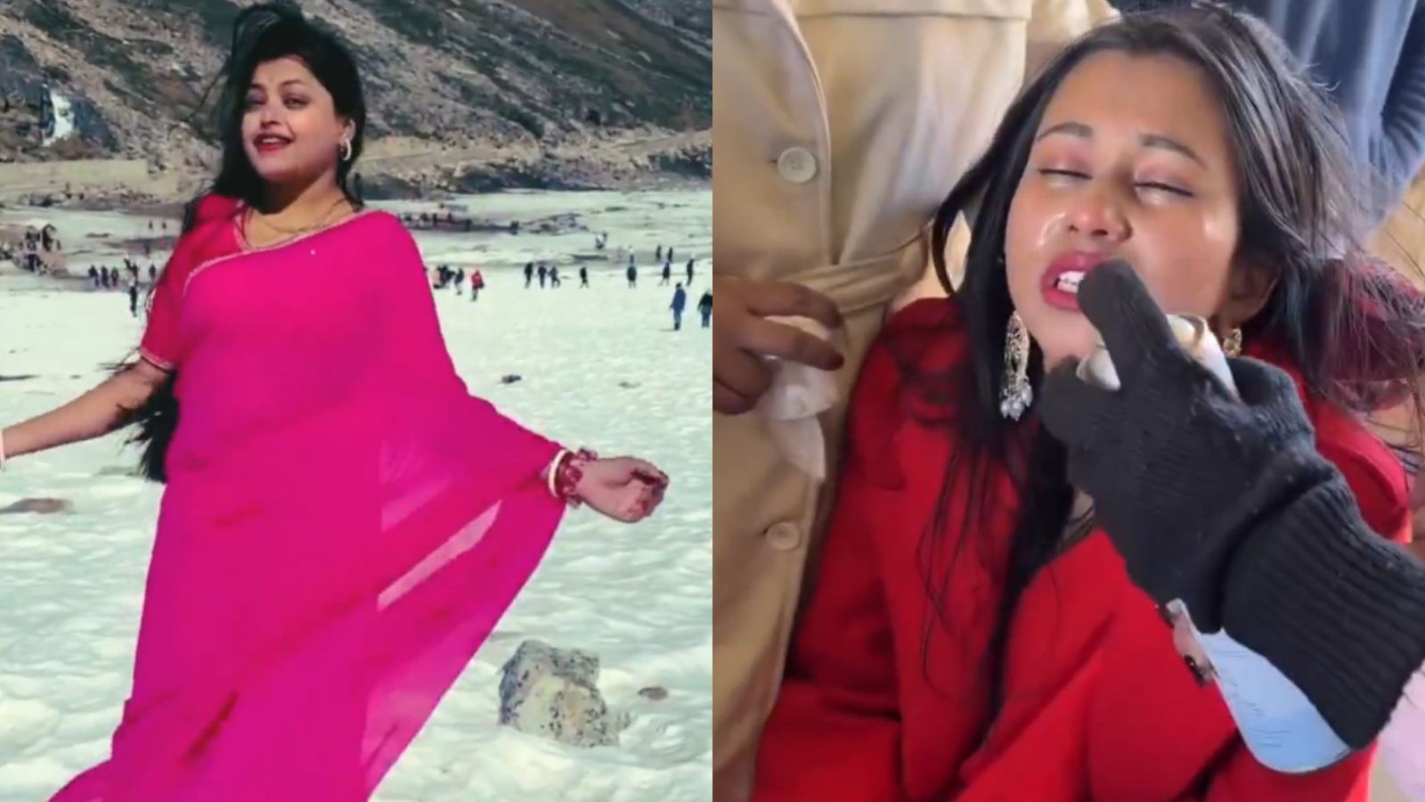 Influencer collapses during hill station reel