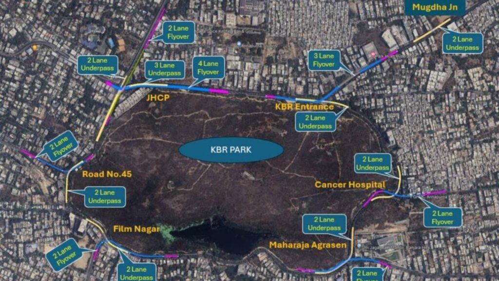 KBR flyover construction near KBR Park