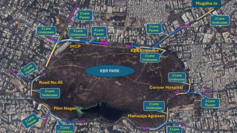 KBR flyover construction near KBR Park