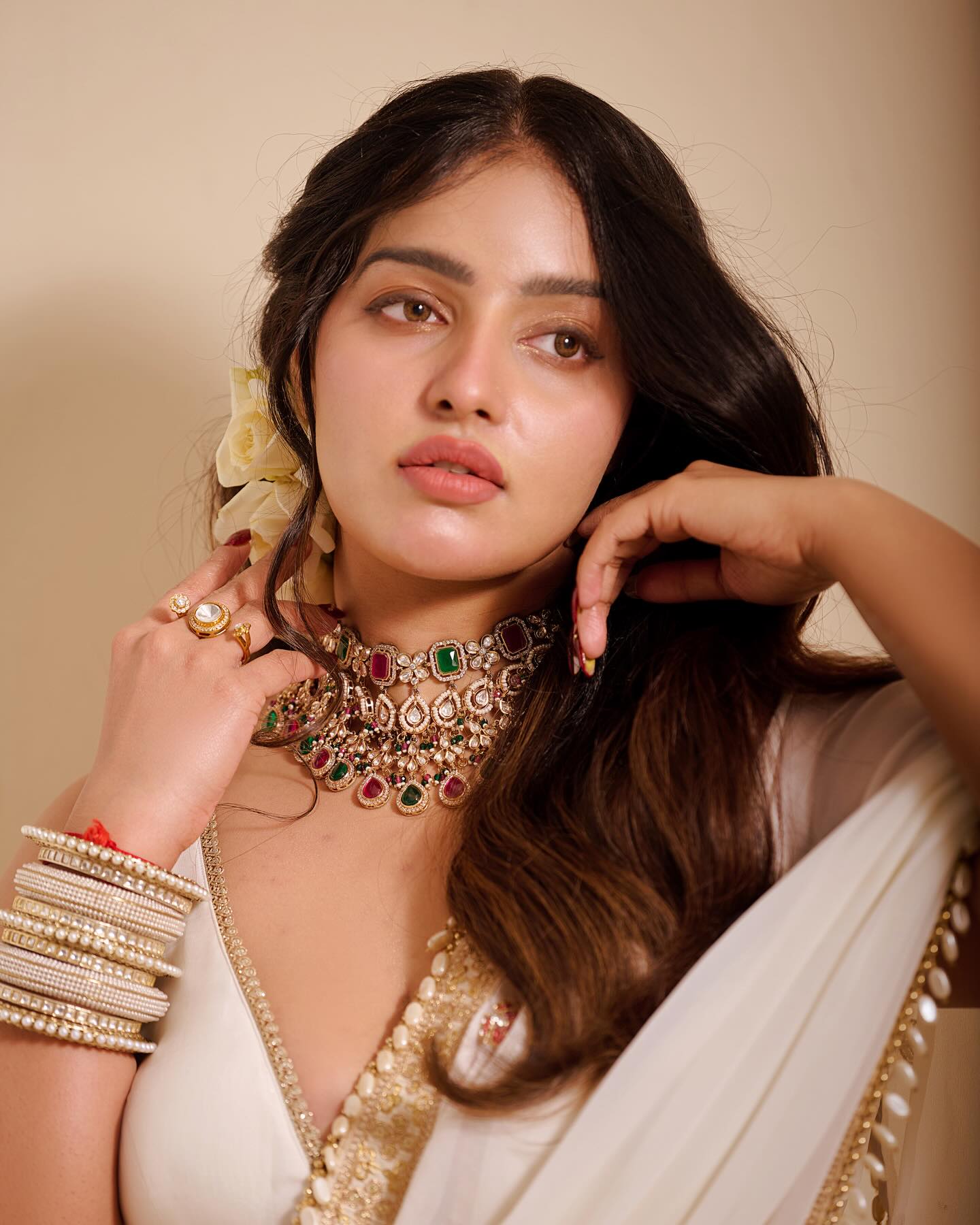 Malavika Menon Ivory Saree Style With Classic Charm