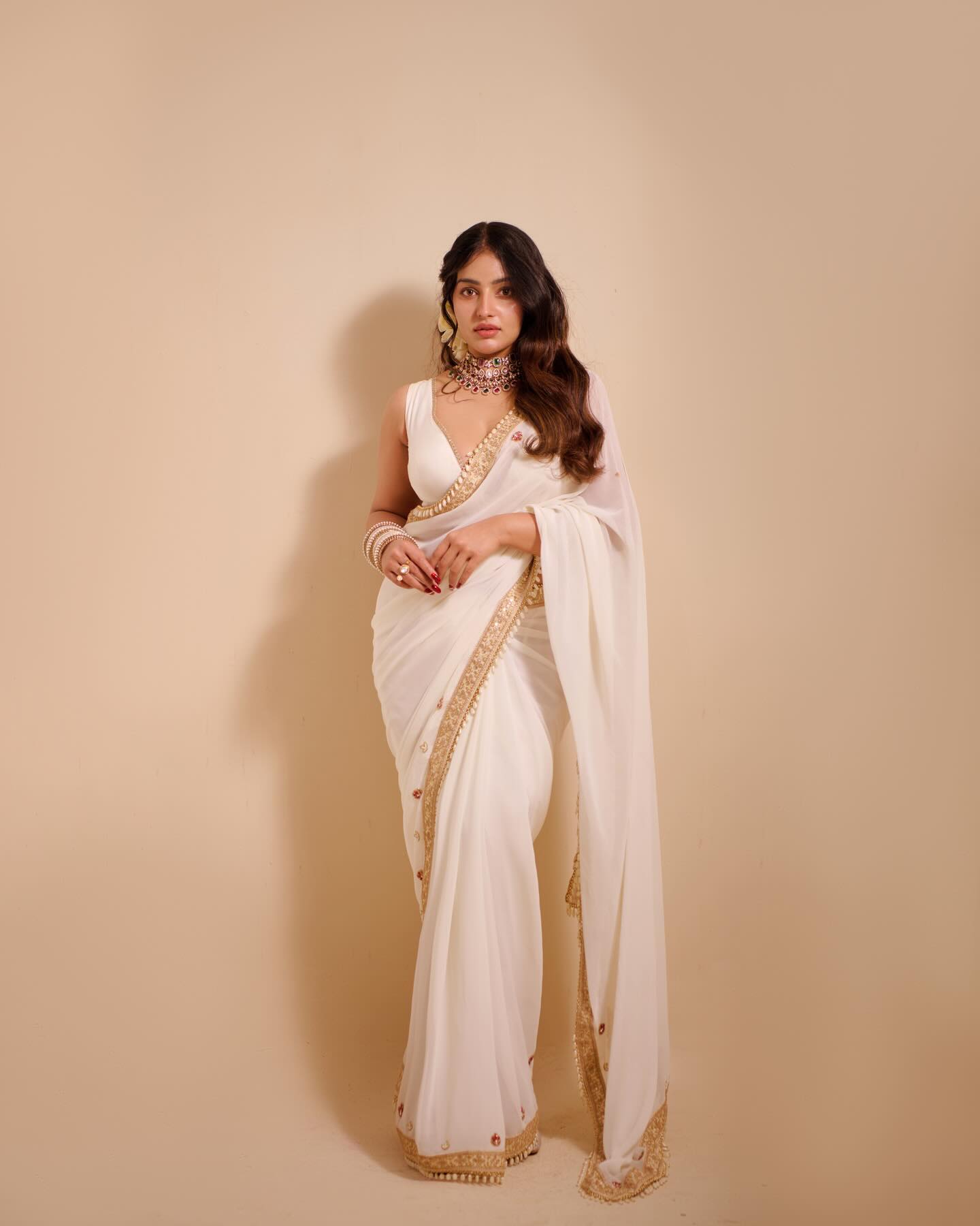 Malavika Menon Soft Glam Look In Classic Saree Style