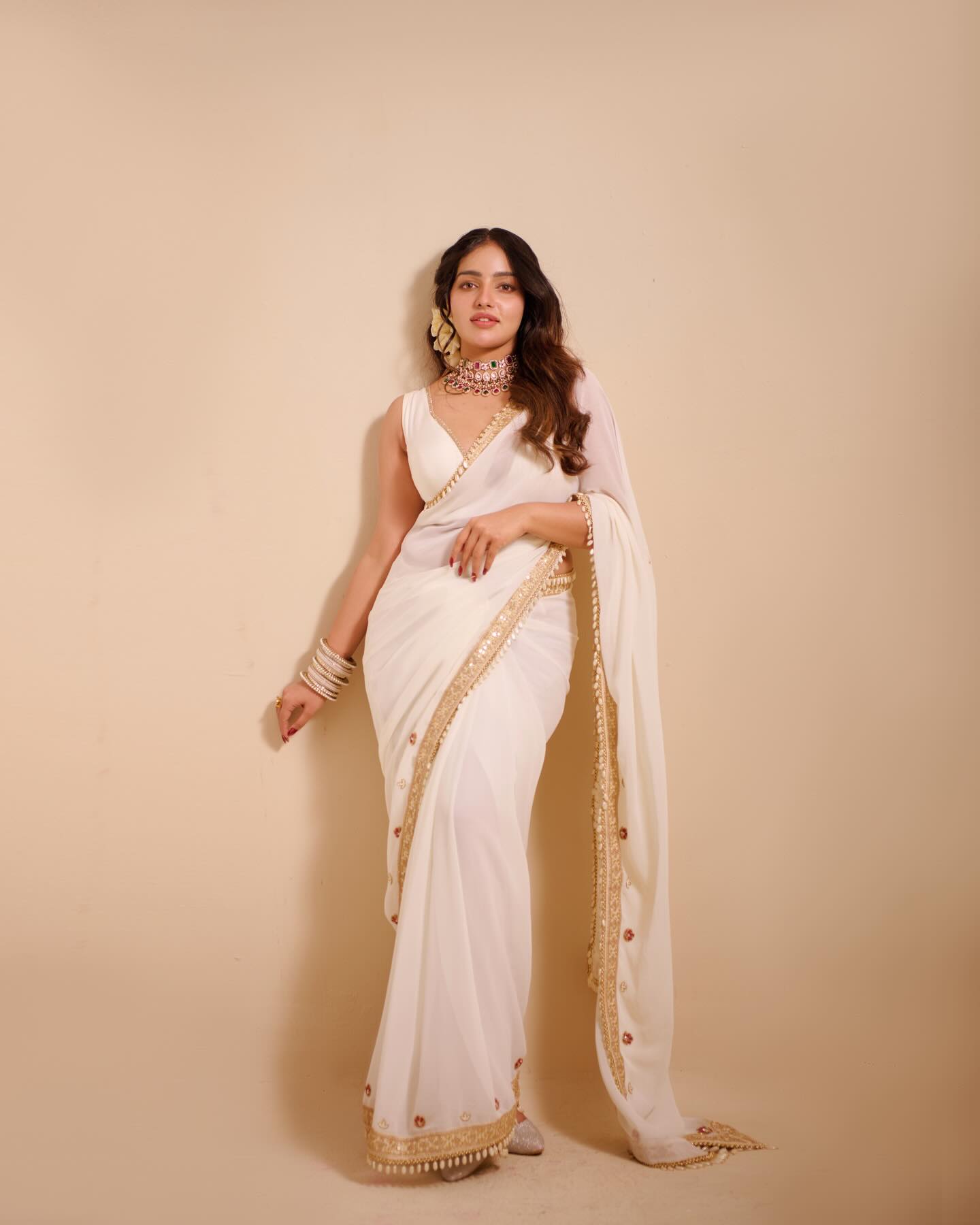 Malavika Menon Ivory Saree Style With Classic Charm
