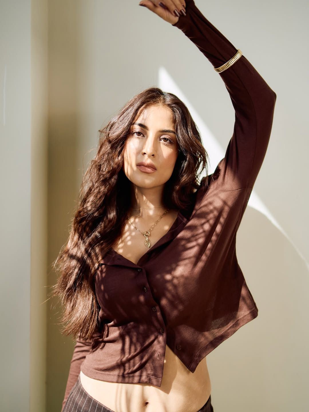 Miloni Johnsa Edgy Fashion In Brown Co Ord Set