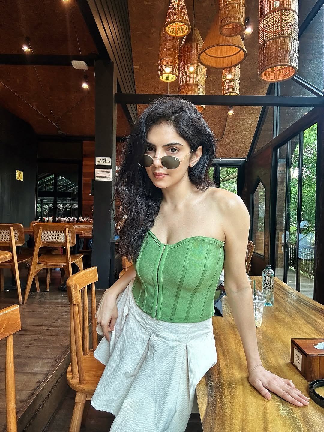 Stunning Misha Narang Posing In Edgy Green Wear