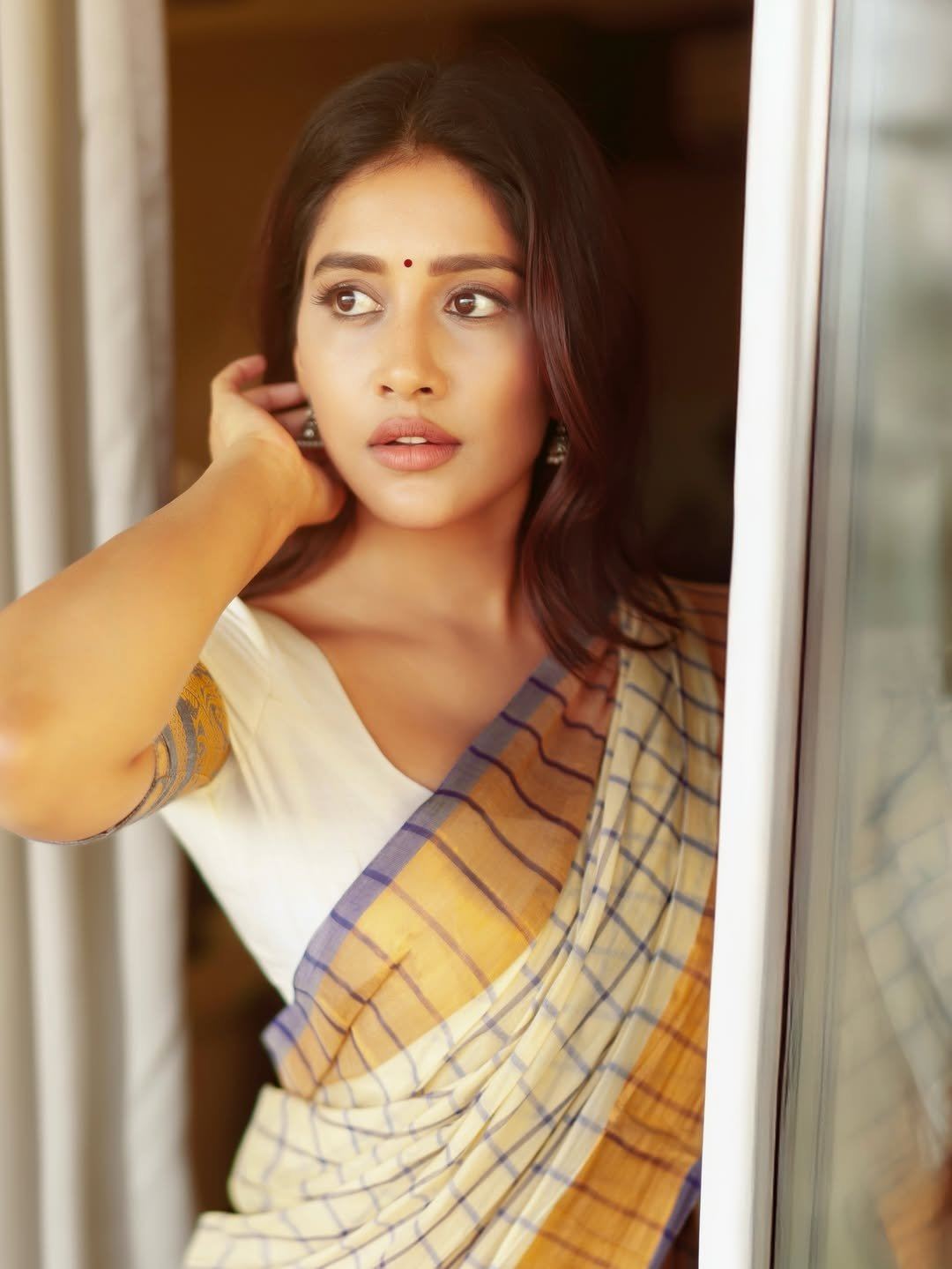 Radiant Sunlit Look Of Nabha Natesh In Saree Pic
