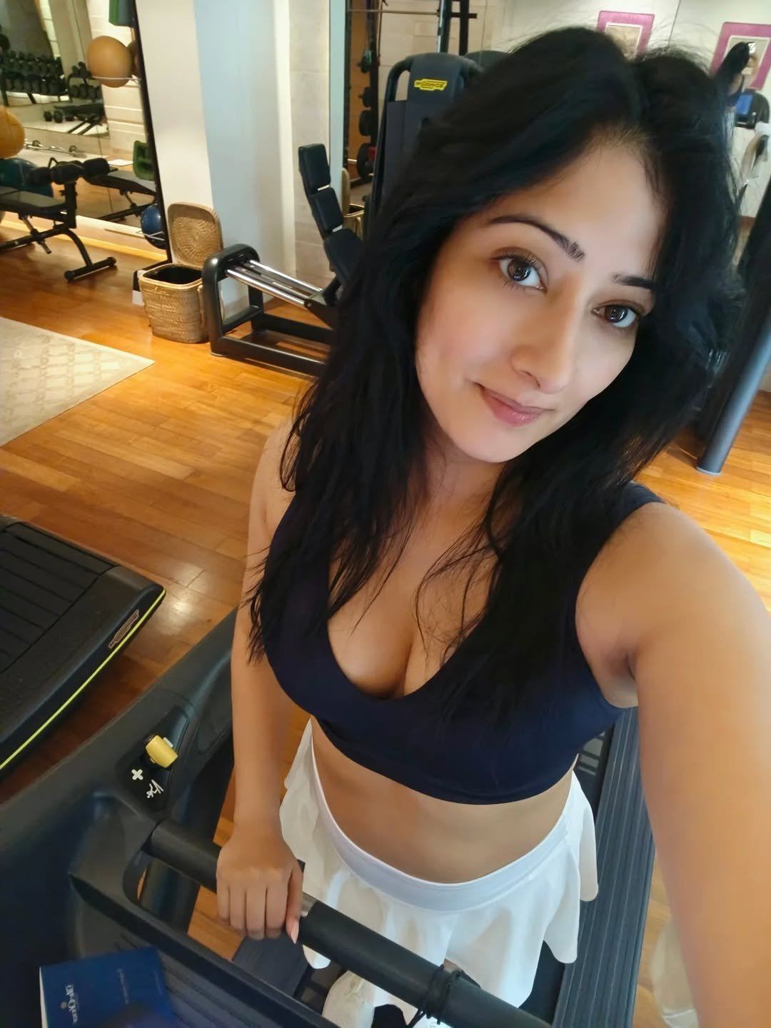 Close Up Of Niharica Raizada Edgy Fitness Look.