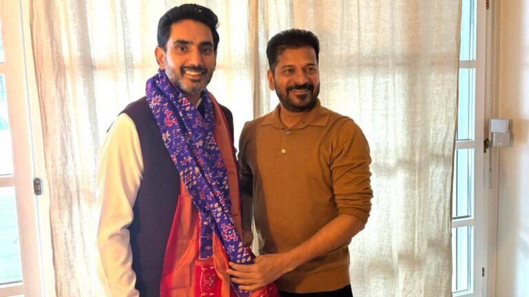 Revanth Reddy and Nara Lokesh at Davos