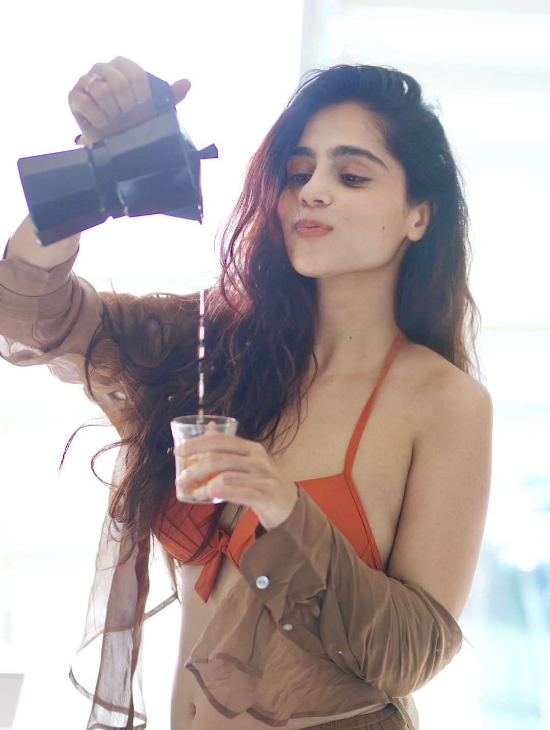 Rose Sardana Posing Playfully With Coffee Pot!!