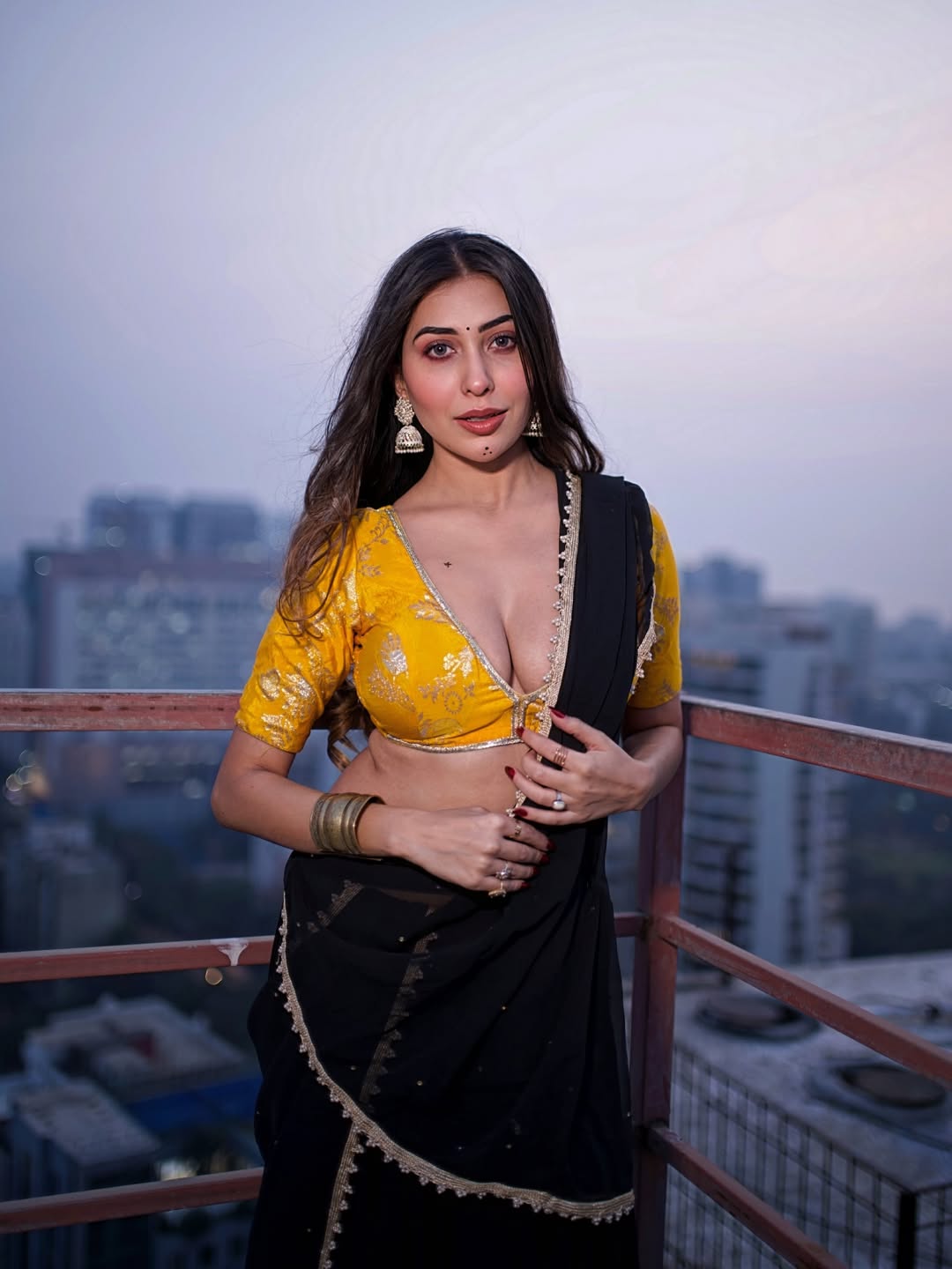 Ruma Sharma Flaunts Intricate Yellow Brocade Top.