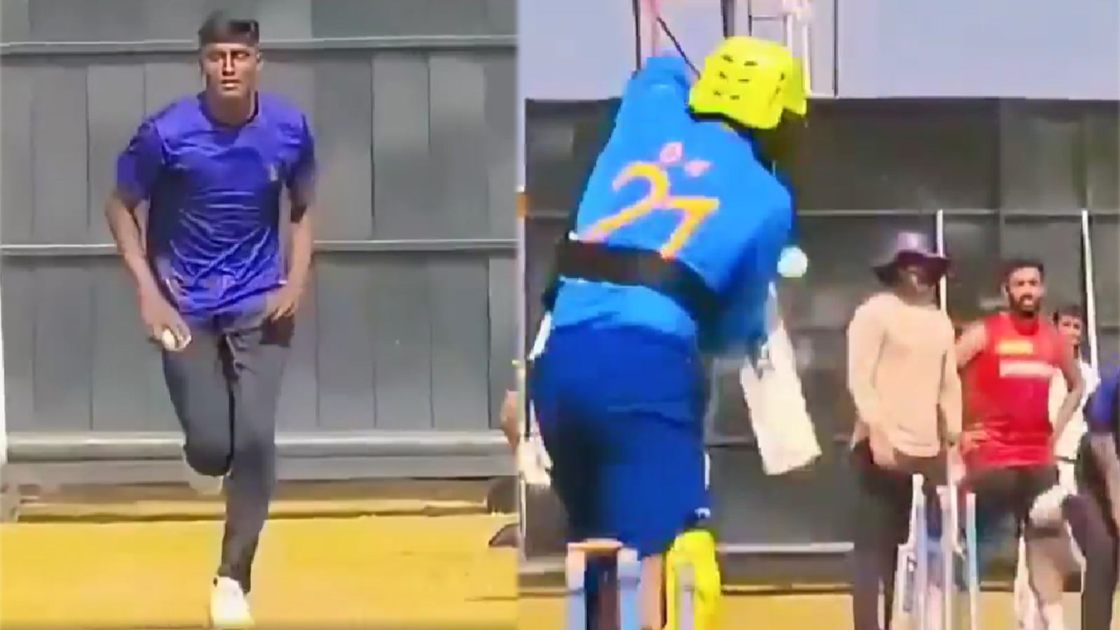 Sakib Hussain bowling in SRH practice nets