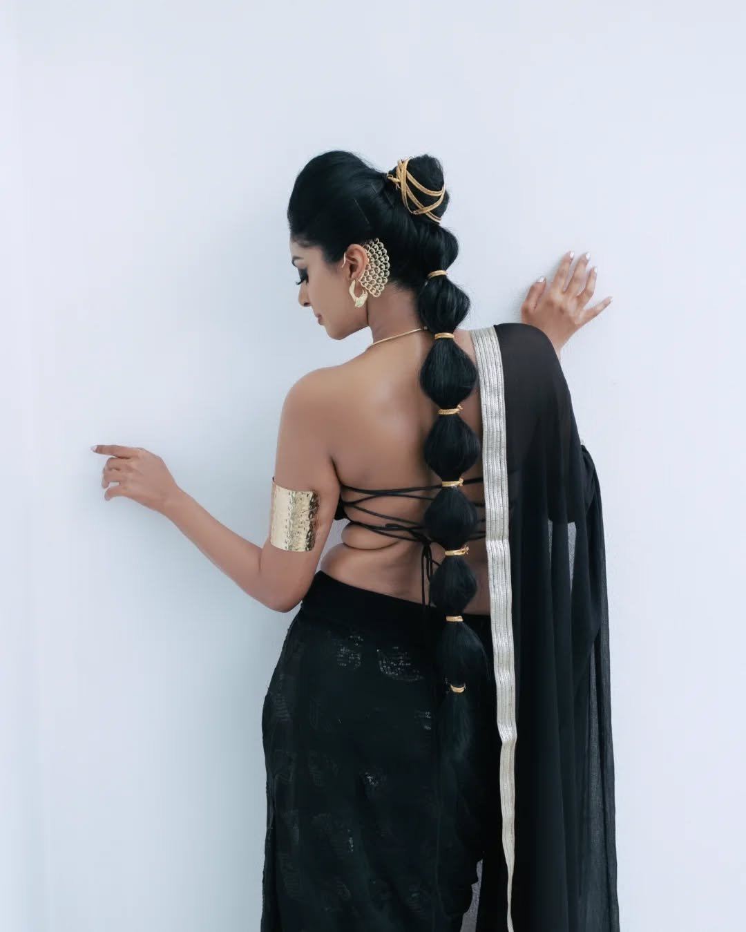 Sanam Shetty Hot Silhouette In Bold Black Dress Out