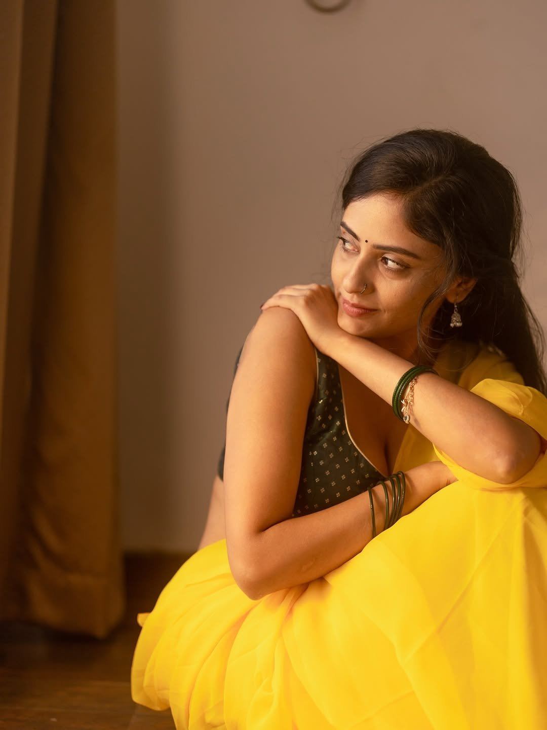 Sanya Thakur Intense Gaze In Traditional Outfit