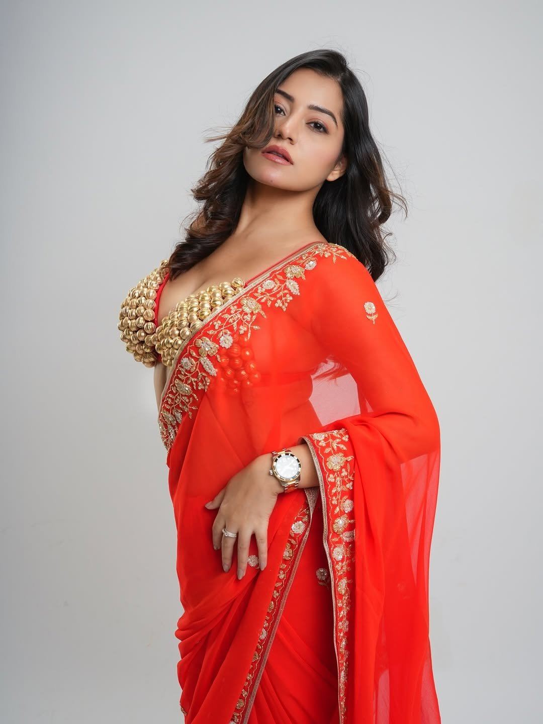 Simran Kaur Confident Expressions In Red Designs