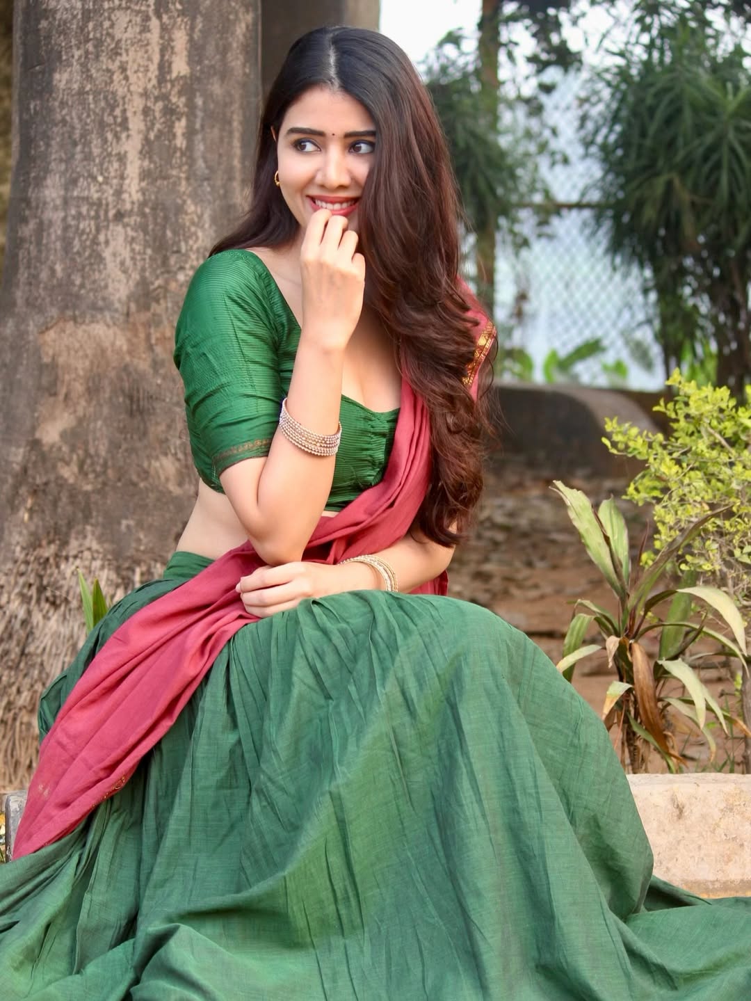 Aarti Chhikara Posing With Shy Beautiful Smiles