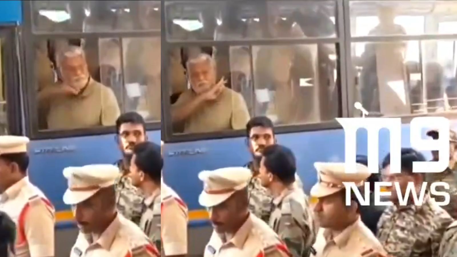 Ambati Rambabu making ‘Taggedele’ gesture while being produced at Guntur Civil Judge Court in lottery case