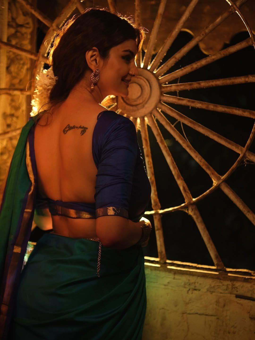 Bold Beauty Anveshi Jain Glows In Teal Silk Hues