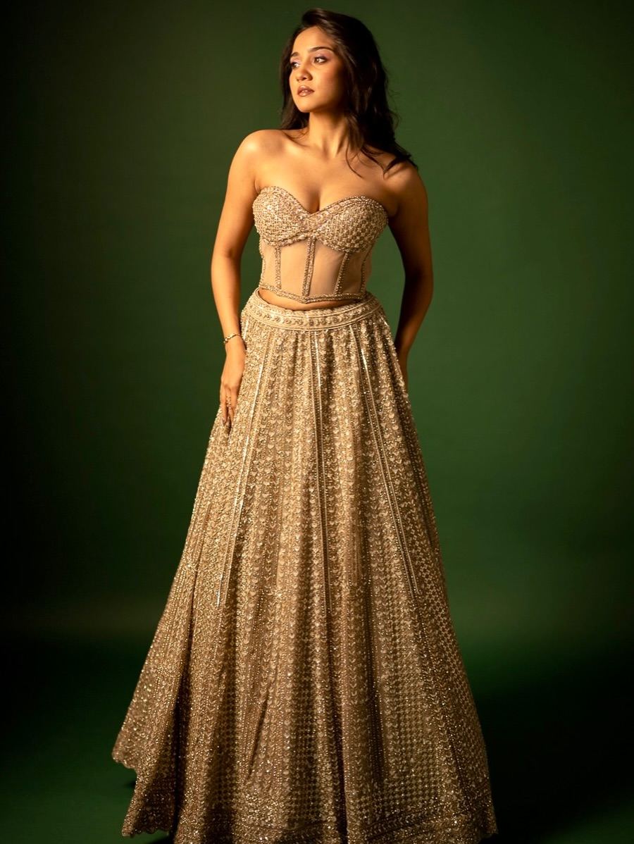 Ashi Singh dazzling designer lehenga pose