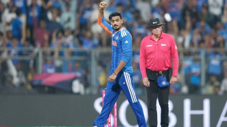 Axar Patel during cricket match