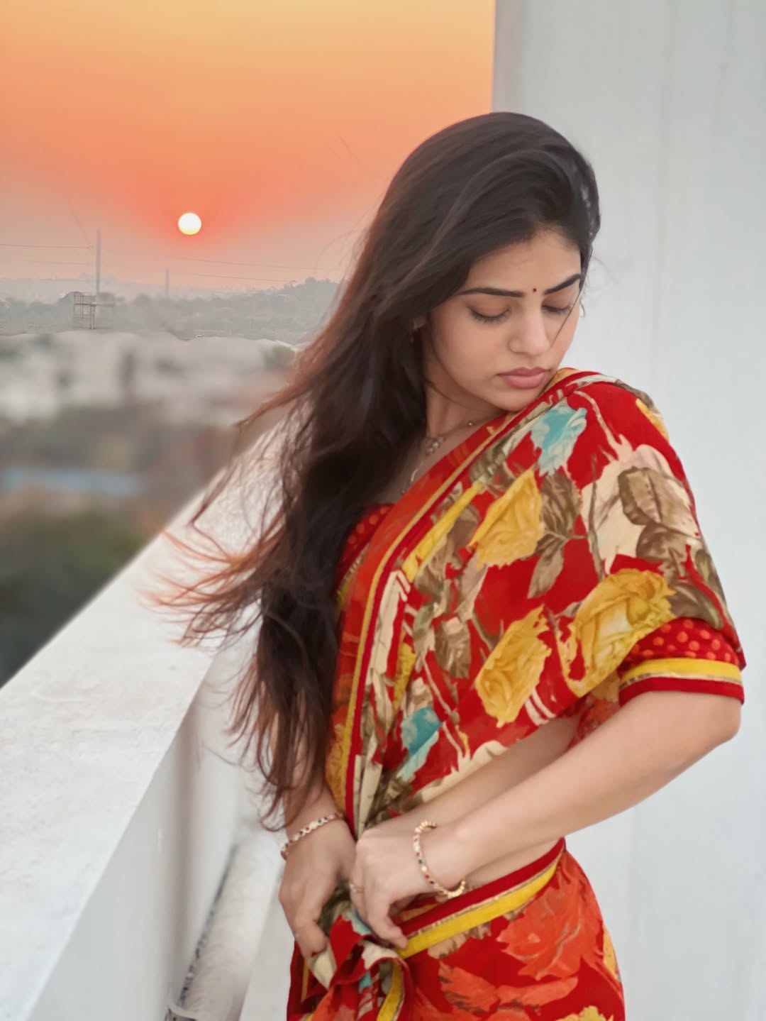 Bandhavi Sridhar Striking A Confident Sunset Pose