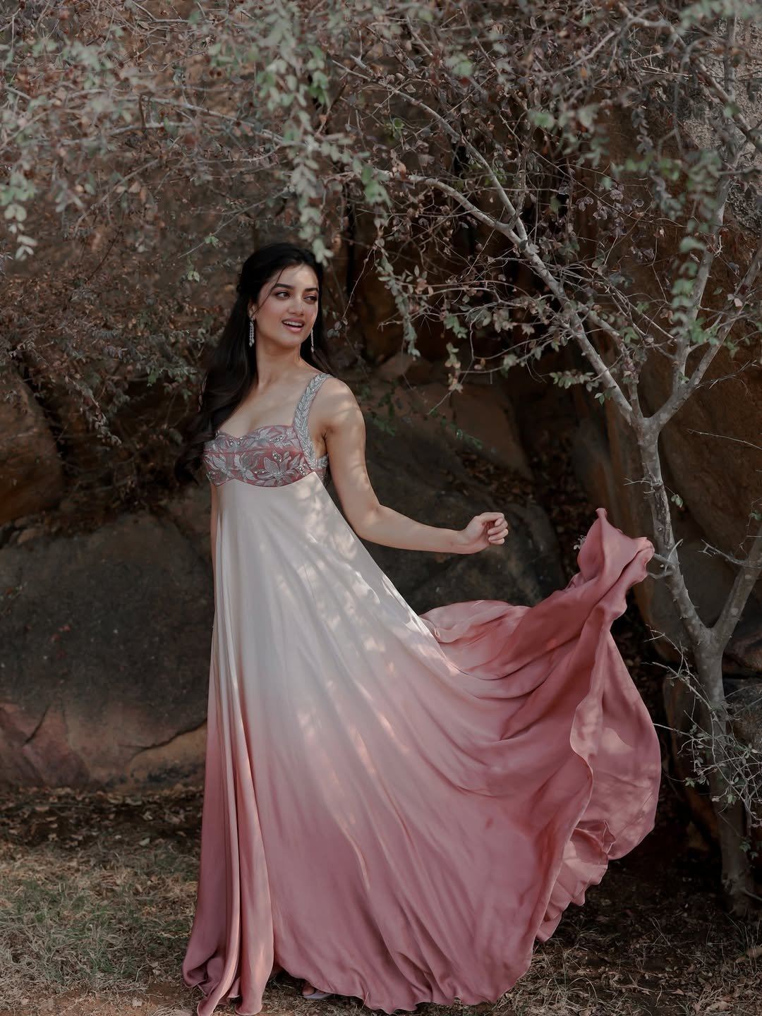 Trendy Pink Gown Poses By Diva Bhagyashree Borse