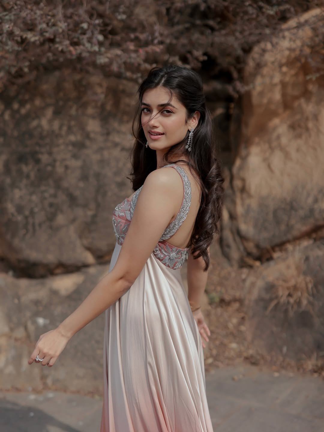 Bhagyashree Borse Flaunting Edgy Backless Styles