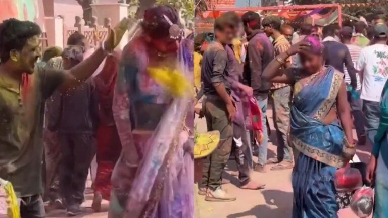 Braj Holi festival crowd