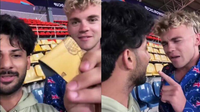Fans arguing during cricket match