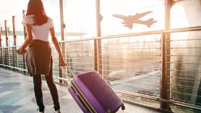 Indian travellers at airport