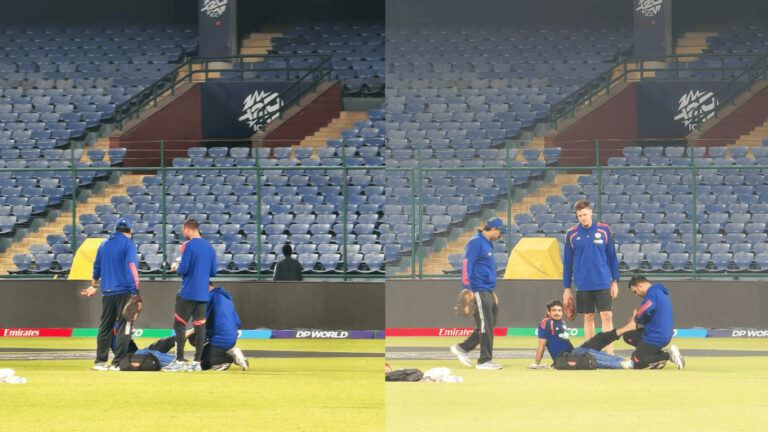 Ishan Kishan hit by Bumrah yorker