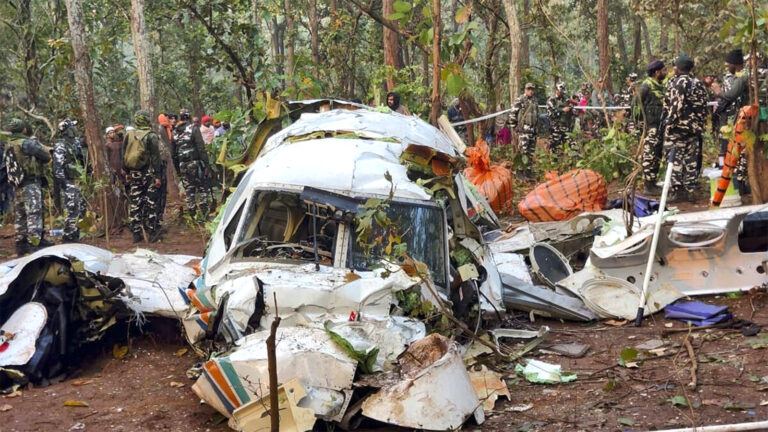 Beechcraft C90 crash site Jharkhand
