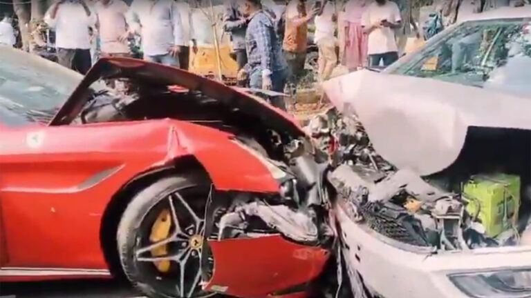 Ferrari crash in Jubilee Hills