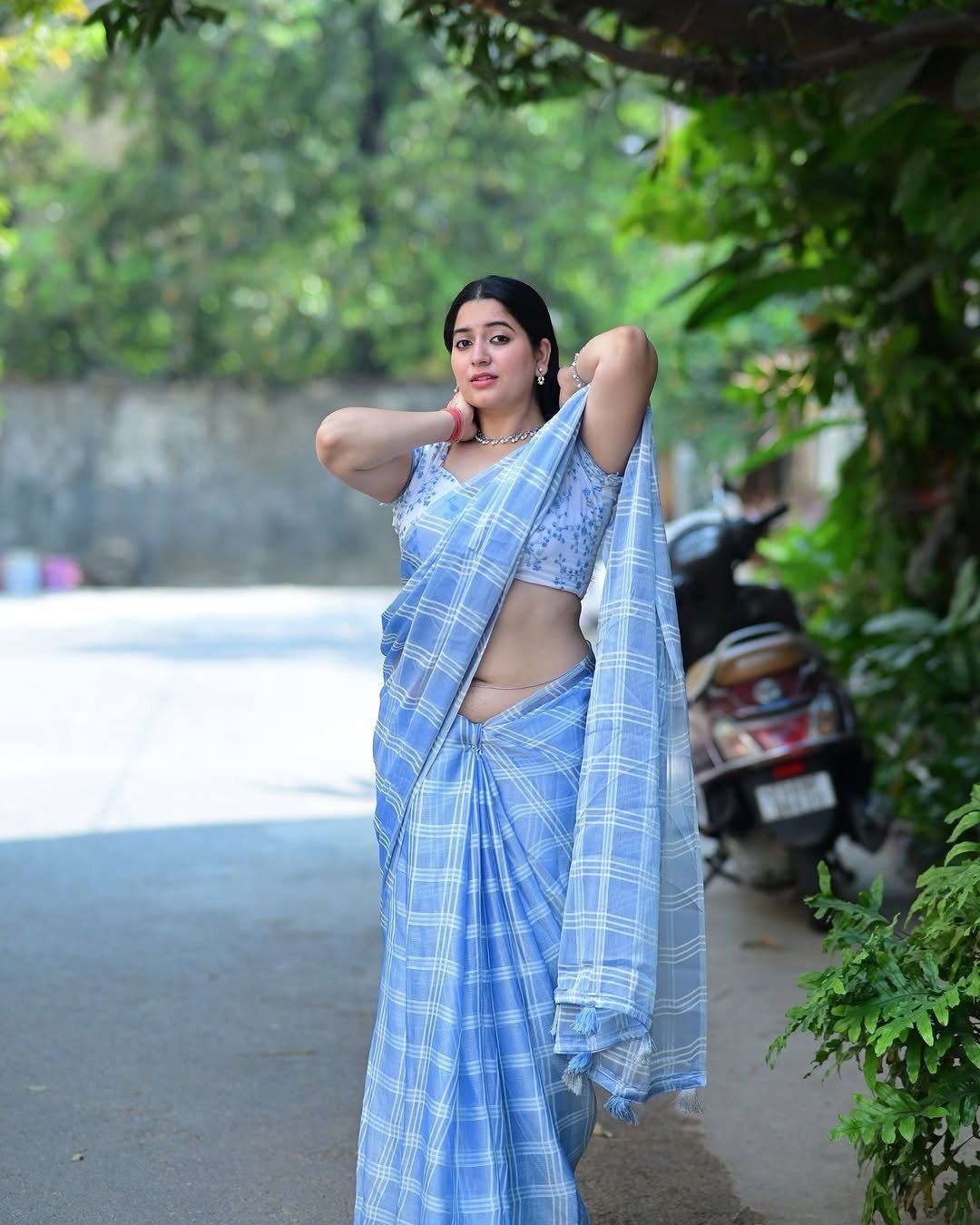 Sudha Captivating Gaze In Desi Saree Ensemble