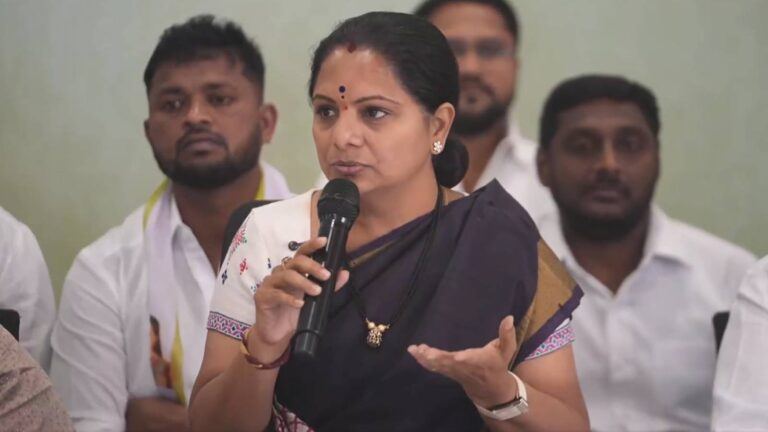 Kavitha addressing political gathering