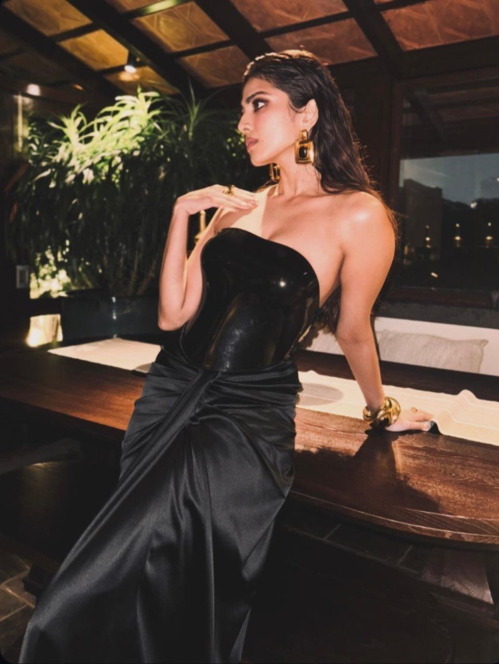 Edgy Gold Cuff Bracelets On Malavika Mohanan