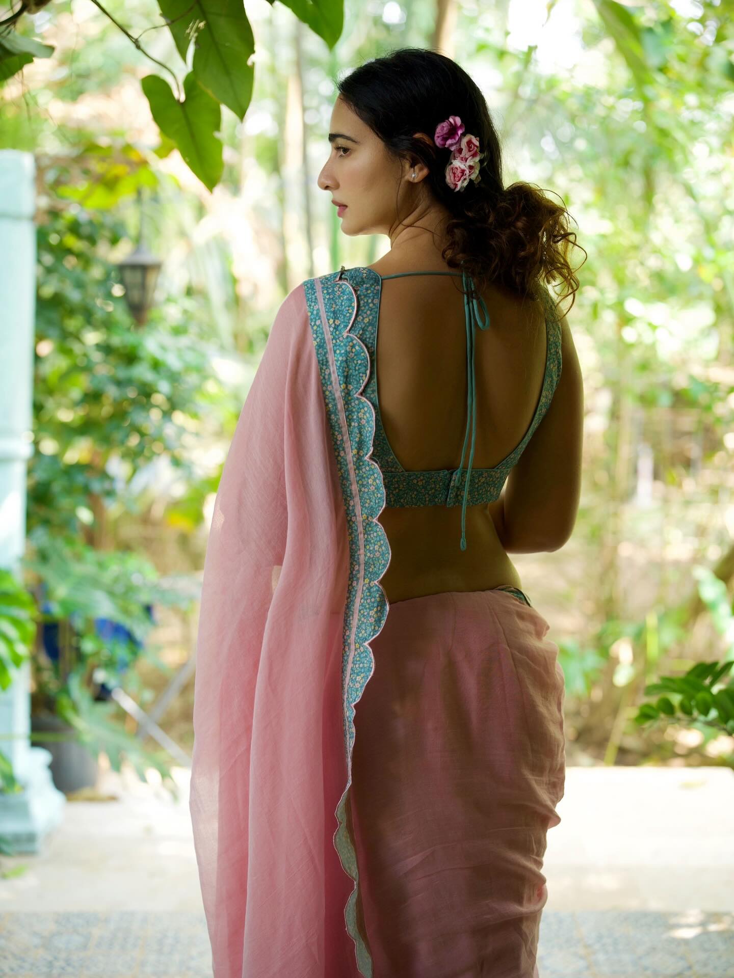 Megha Shukla Floral Blouse And Elegant Body Language
