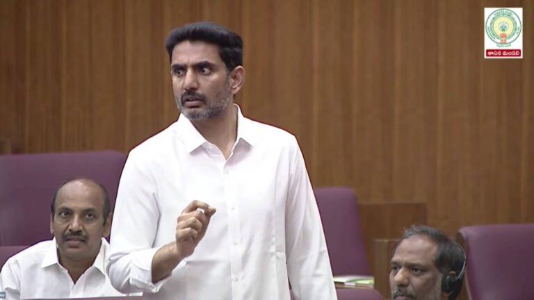 Nara Lokesh speaking in council